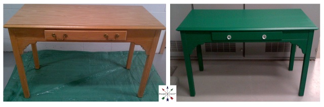 Green desk @ Pivot~Paint~Create