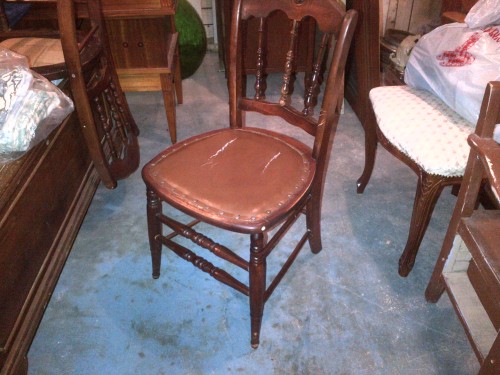 leather dining chair before @ Pivot~Paint~Create