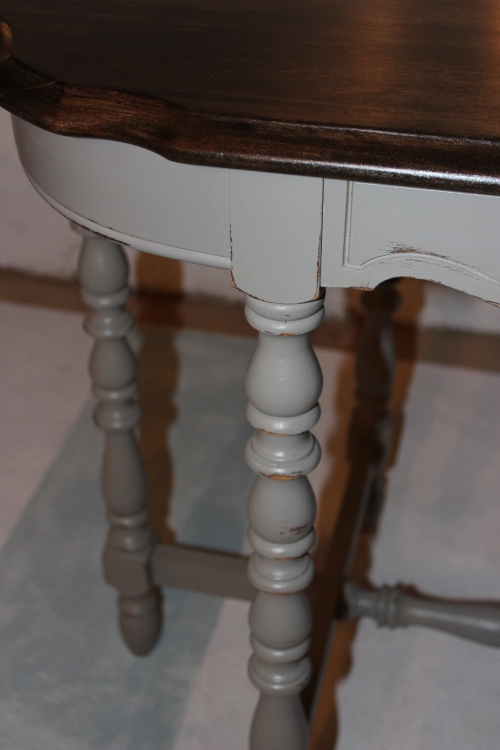 console table in French linen